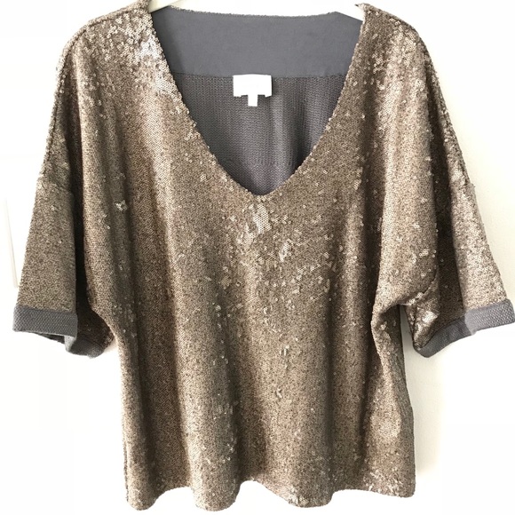 anthropologie sequin top